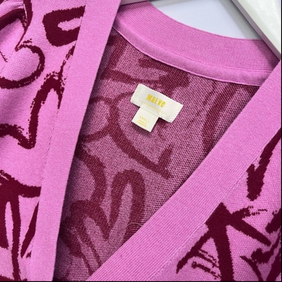 NWT Anthropologie Maeve V-Neck  Hearts Print Cardigan Sweater - Picture 8 of 13